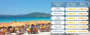 TARIFFE 2019 SPIAGGIA